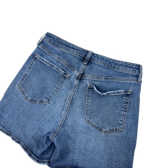 Old Navy Womens High-Rise OG Straight Denim Shorts Size 10 Blue Distressed - Picture 12 of 12